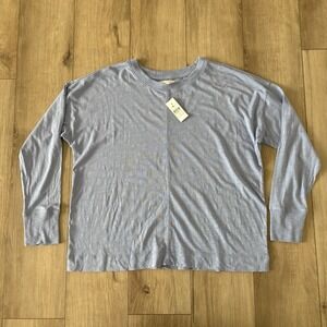 NWT Lou & Grey Women's Lightweight Sweater Size Large Blue Long Sleeve Pullover